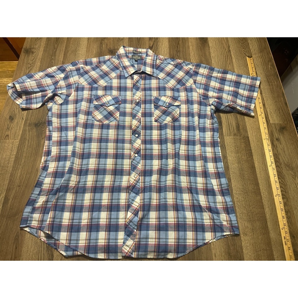 Sir William Shirt, Men's Size XXXLT,  Blue Red White Yellow, Plaid, Button Up